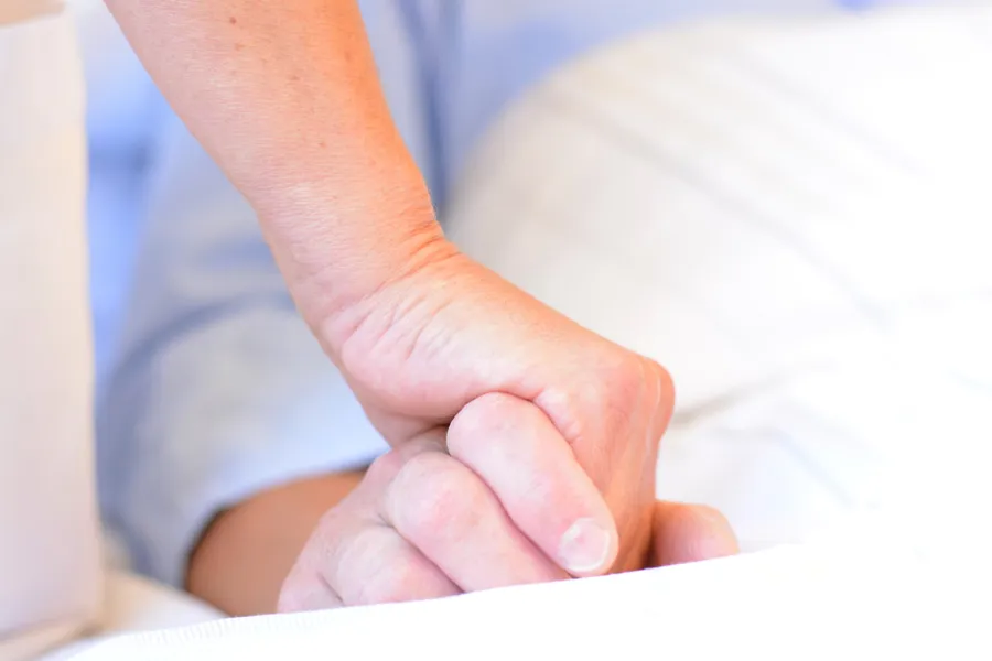A close-up of a person's hand